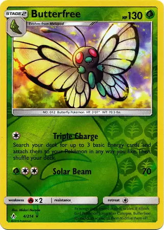 Unbroken Bonds Butterfree #4/214 reverse holo